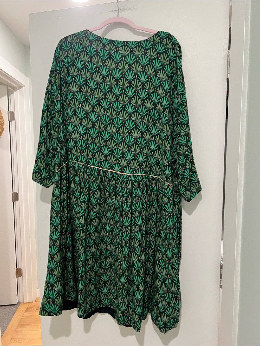Maeve Green and Black Patterned Midi Dress - Picture 4 of 4